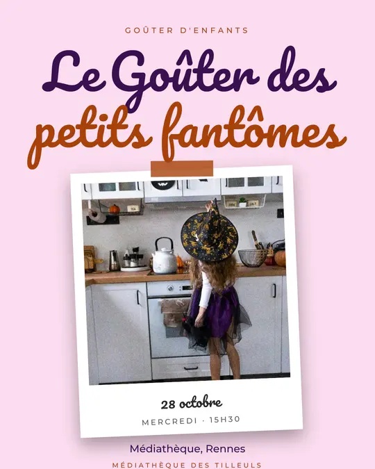 Flyer d'exemple, modèle « Tirage · Rose sorcière », occasion Halloween : « Le Goûter des petits fantômes »