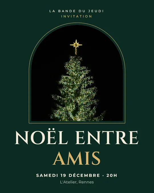 Flyer d'exemple, modèle « Arche · Émeraude dorée », occasion Noël : « Noël entre amis »